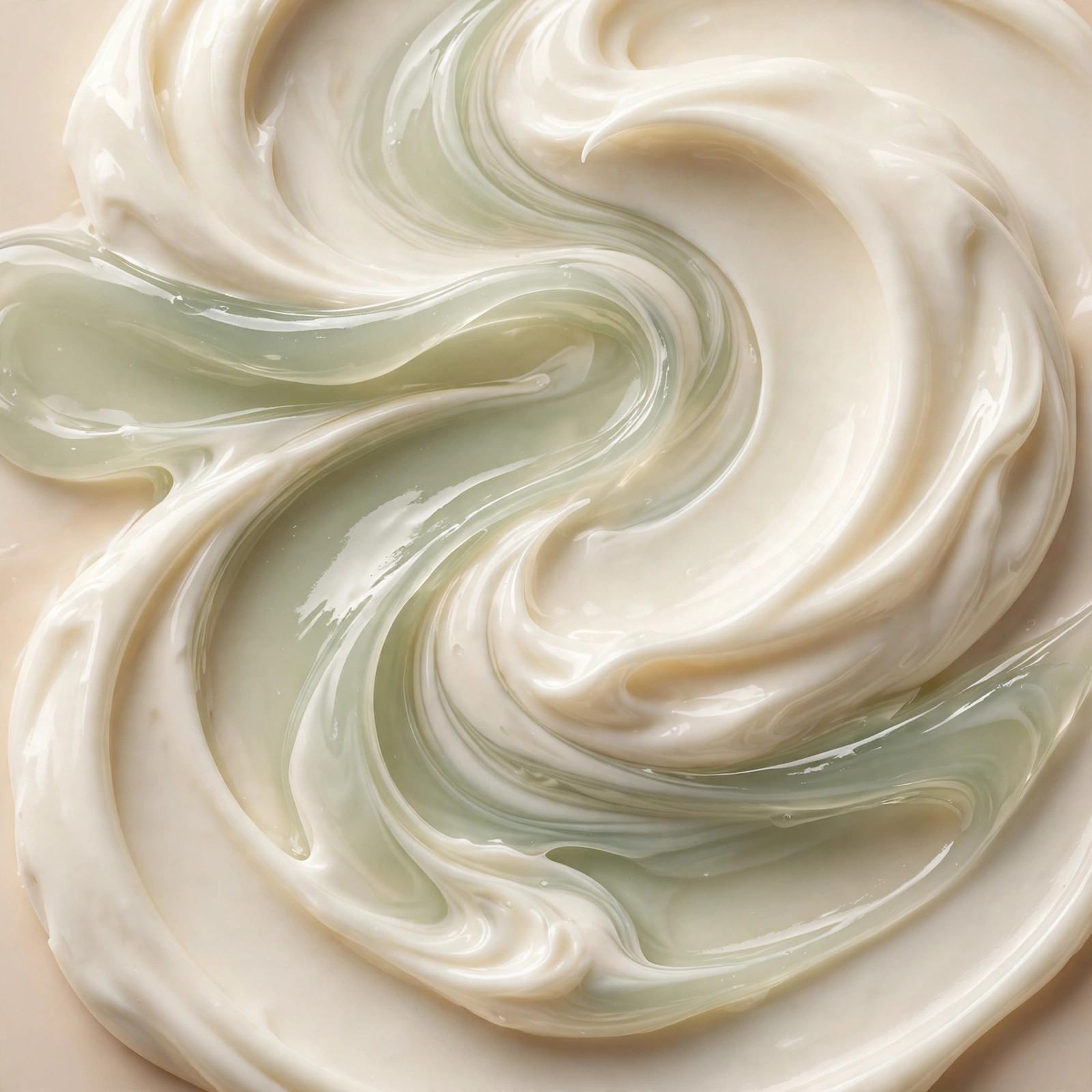 Soft swirls of cream and botanical gel