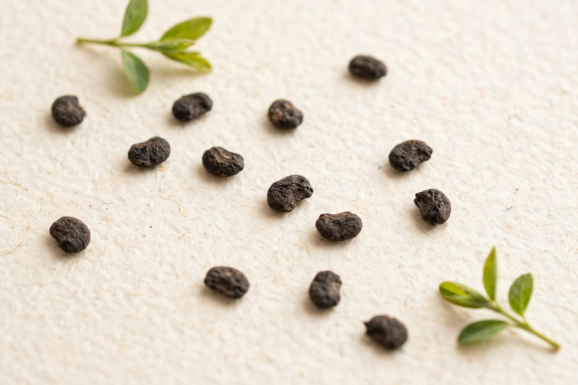 Bakuchi seeds with small green leaves